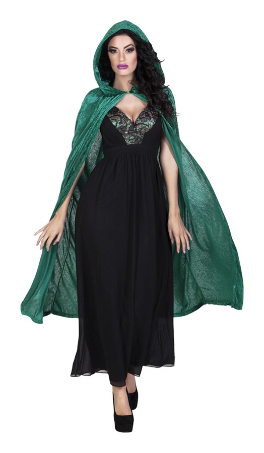 B048-5Halloween накидка костюм вечеринки одежда для выступлений плотный бархатный плащ ведьмы